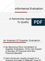 Supplier Performance Evaluation: A Partnership Approach To Quality
