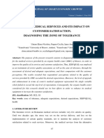 Quality of Medical Services and Its Impact On Customer Satisfaction. Diagnosing The Zone of Tolerance