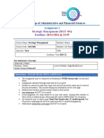 College of Administrative and Financial Sciences: Strategic Management (MGT 401) Deadline