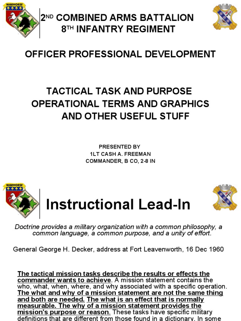 Tactical Mission Tasks Overview | PDF | Reconnaissance | Conflicts