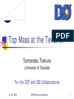 Top Mass at The Tevatron: Tomonobu Tomura