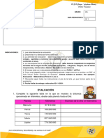 Evaluación #1 Mate 4to. Grado.