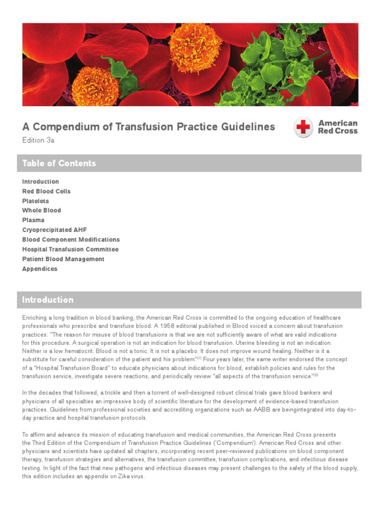 Compendium of Transfusion Medicine PDF Blood Transfusion Anemia