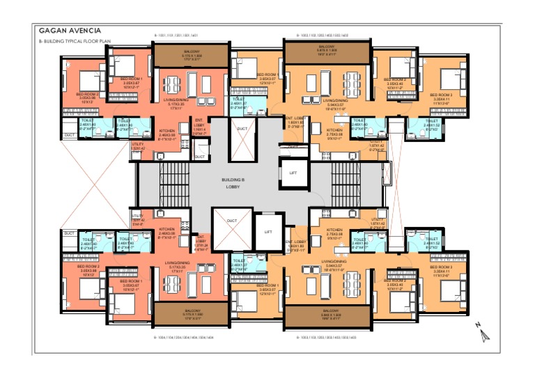 Gagan Avencia: B-Building Typical Floor Plan | PDF | Rolling Stock ...