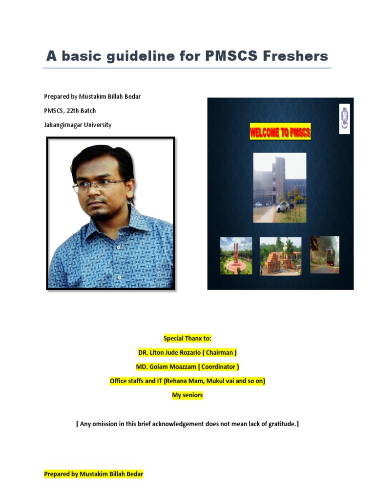 PMSCS JU Freshers Guideline Book | PDF | Computing | System