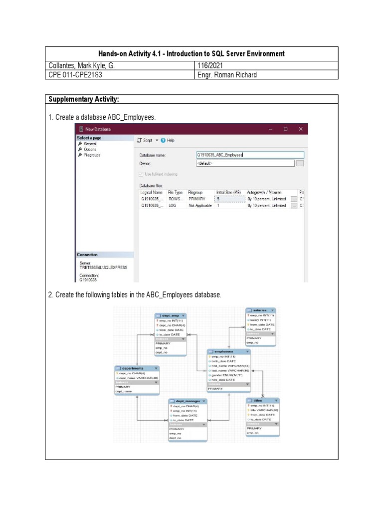 Hands on activity 4 1 introduction to sql server environment pdf