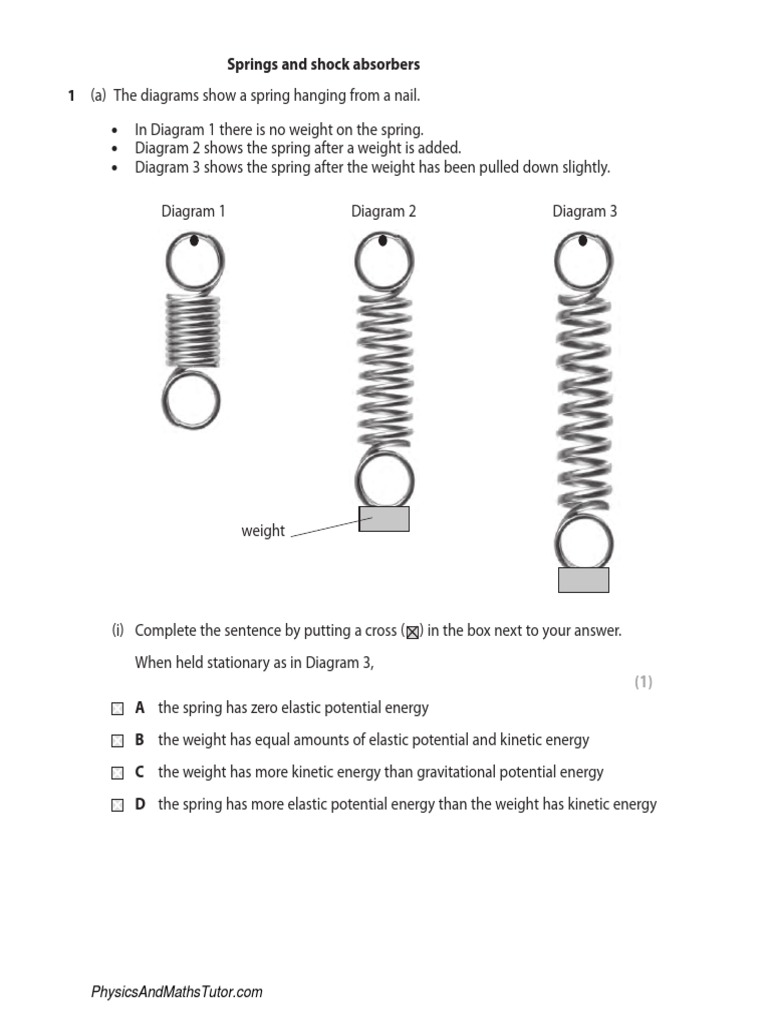 Hooke's Law QP PDF Potential Energy Classical Mechanics