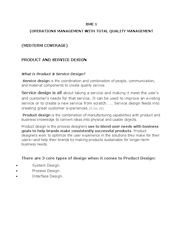 BME 1 Midterm Coverage Part 1 | PDF | Design | Product Design