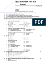 Board Question Paper: July 2020: Geography