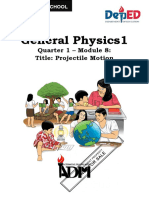 General Physics1: Quarter 1 - Module 8: Title: Projectile Motion