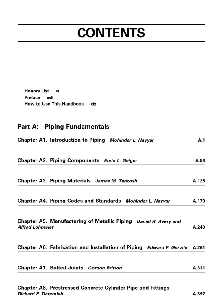 Part A: Piping Fundamentals: Honors List Preface How To Use This ...