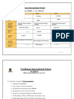Vardhman International School: Date Sheet TERM - 1 (A.Y. 2021-22)