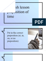 Preposition of Time Exercise