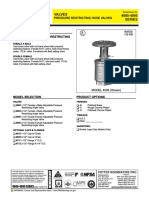 Series 4080-4095 Valves: Specifications Adjustable Pressure Restricting Angle Valve