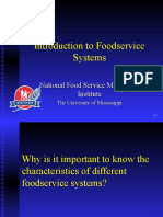 Introduction To Foodservice Systems: National Food Service Management Institute