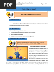 Topic: What Are Drugs?: CDI 7: Vice and Drug Education and Control