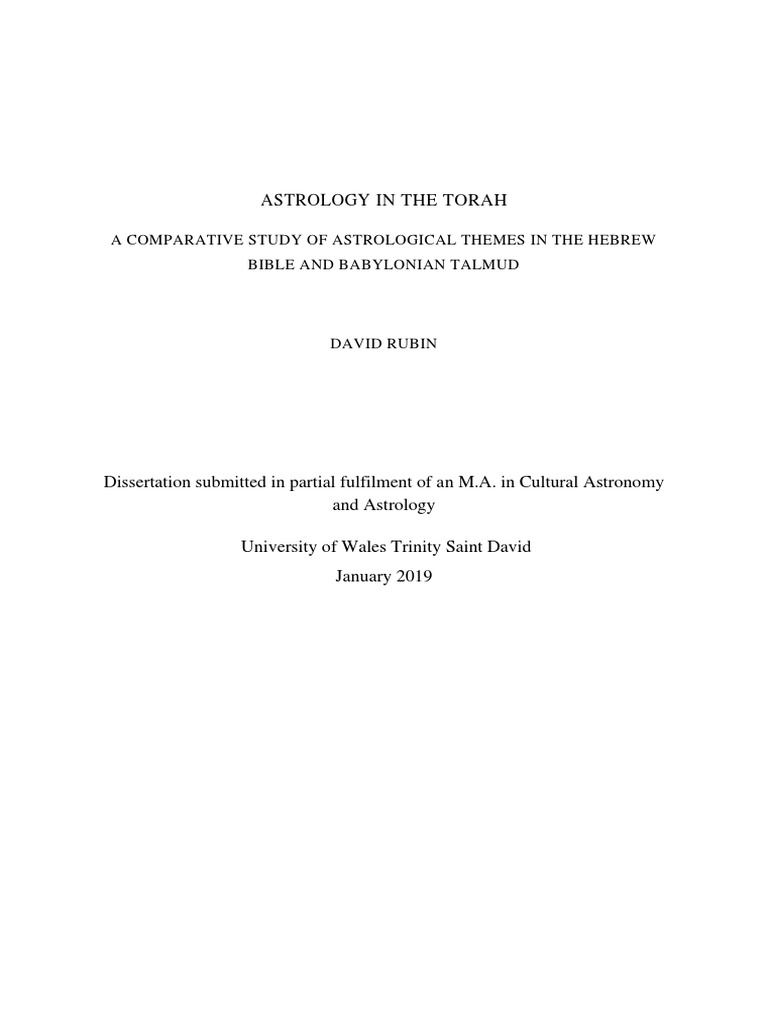 Astrology in The Torah A Comparative Stu | PDF | Jews | Hebrew Bible