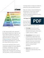 Bloom's Taxonomy: Objectives (Handbook One, Pp. 201-207)