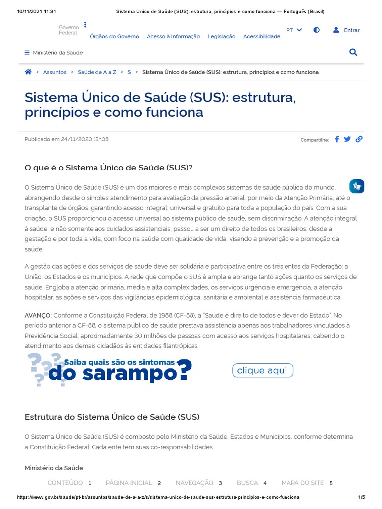 Sistema Único de Saúde (SUS) - Estrutura, Princípios e Como Funciona ...