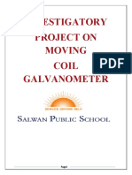 Investigatory Project On Moving Coil Galvanometer