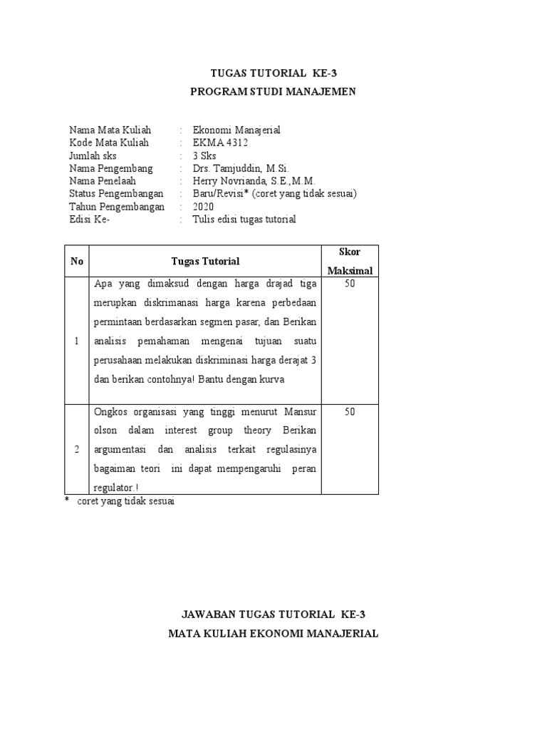 Tugas Tutorial Ke 3 | PDF