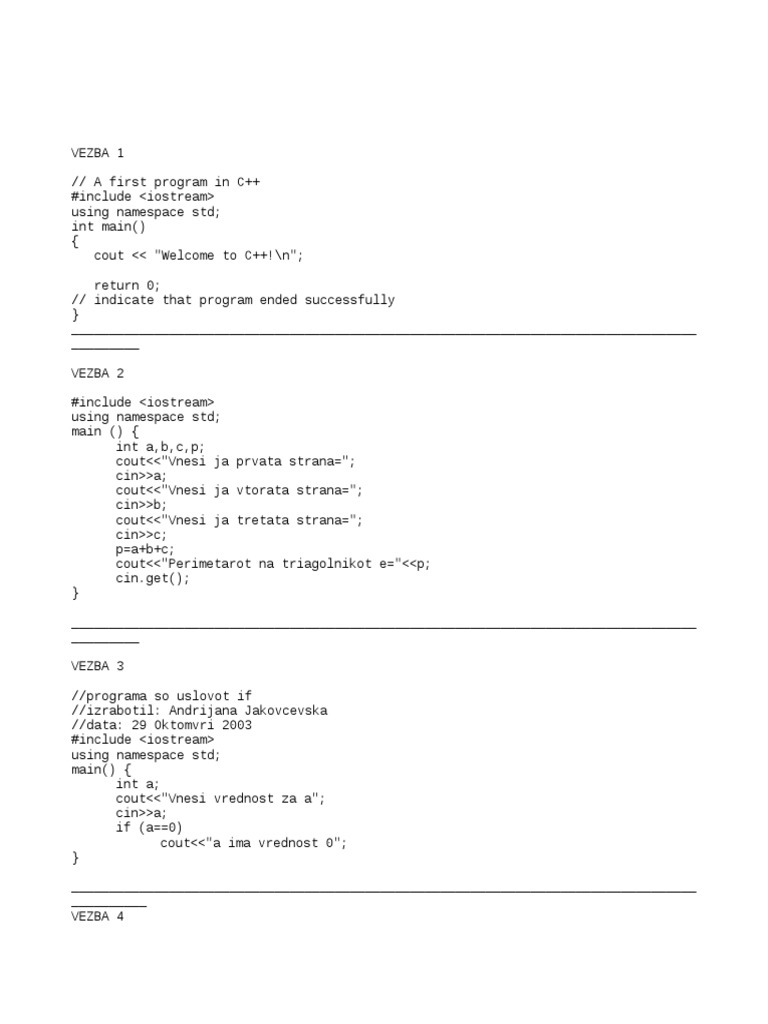 C++ Exercises Collection | PDF | Namespace | Naming Conventions