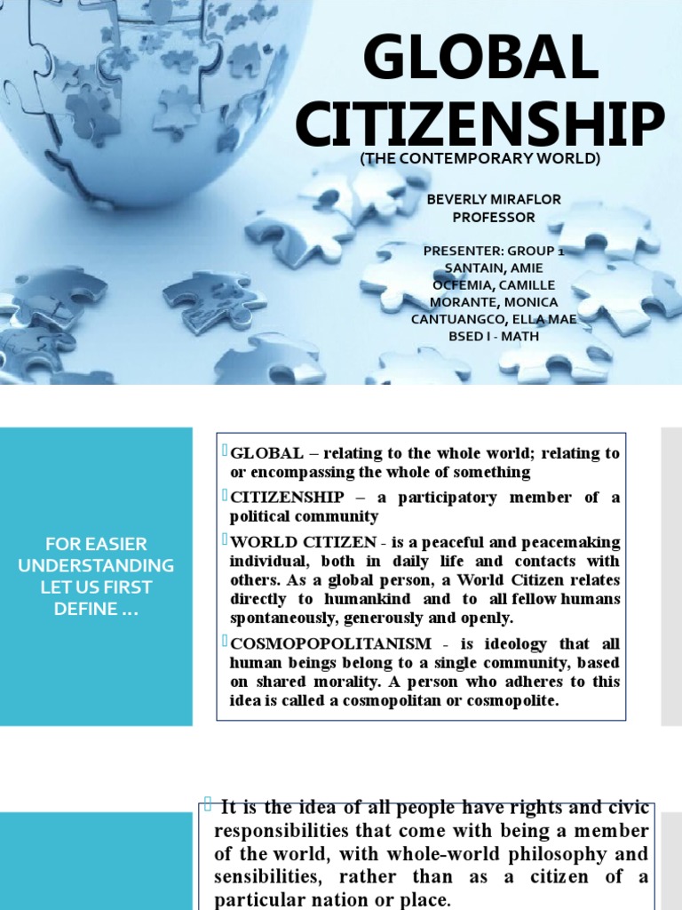 Global Citizenship The Contemporary World Pdf Social