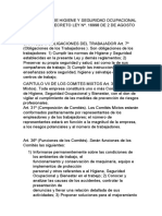 Ley General de Higiene y Seguridad Ocupacional y Bienestar Decreto Ley Nº