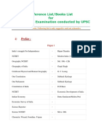 Reference Book List for Civil Services Exam