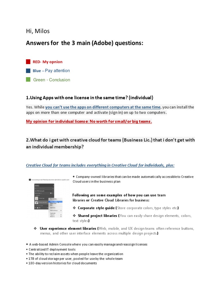 Adobe Creative Cloud: Business vs Individual | PDF | Web Application ...