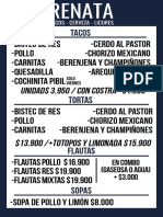 Tacos: Unidad$ 3.950 / Con Costra +$1.000