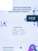 Titrasi Potentiometrik Asam Organik, Penetapan PK Dan Berat Formula
