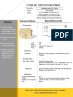 Ficha Técnica CERRADURA ELECTRICA