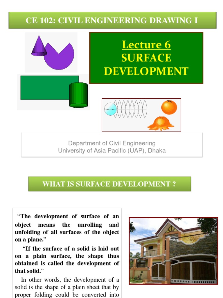 Surface Development: Ce 102: Civil Engineering Drawing I | PDF | Sheet ...