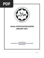 Malaysia: JAKIM Halal Certification Bodies January 2011