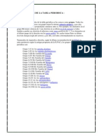 Clasificacion de La Tabla Periodica