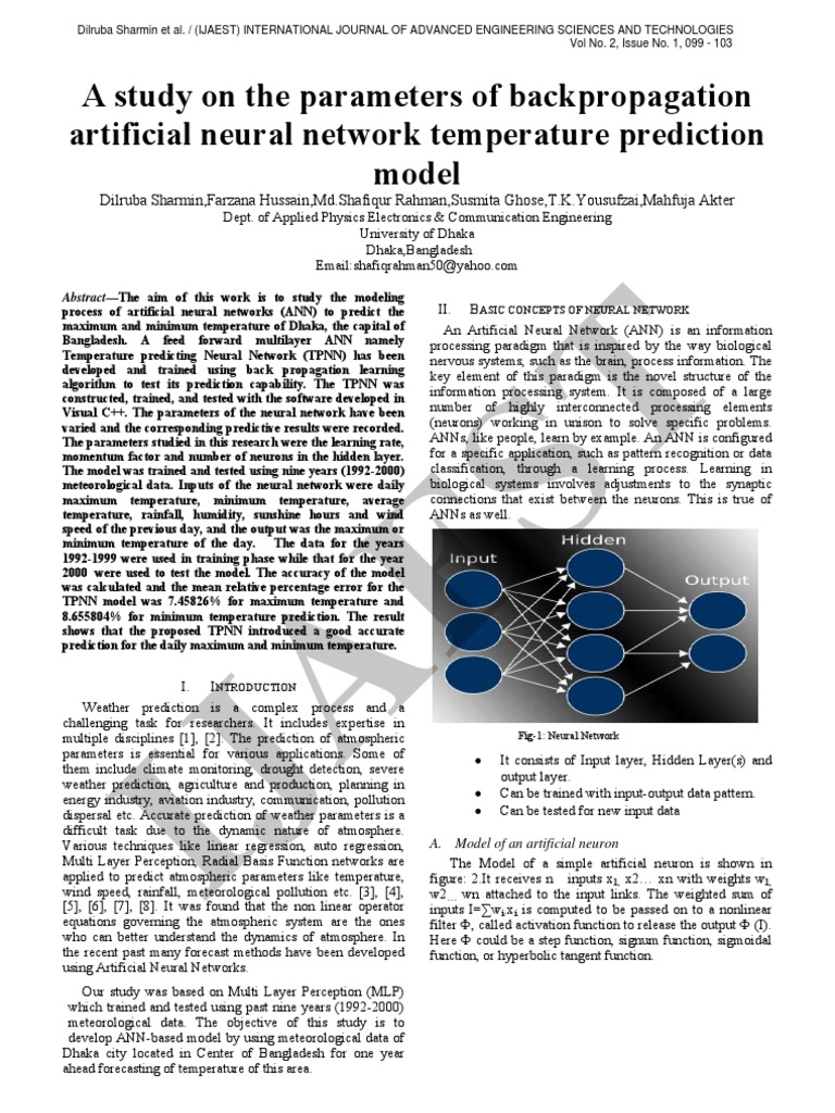 ANN-Based Temperature Prediction Model | PDF | Artificial Neural ...