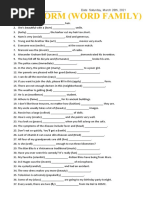 Word Form (Word Family)