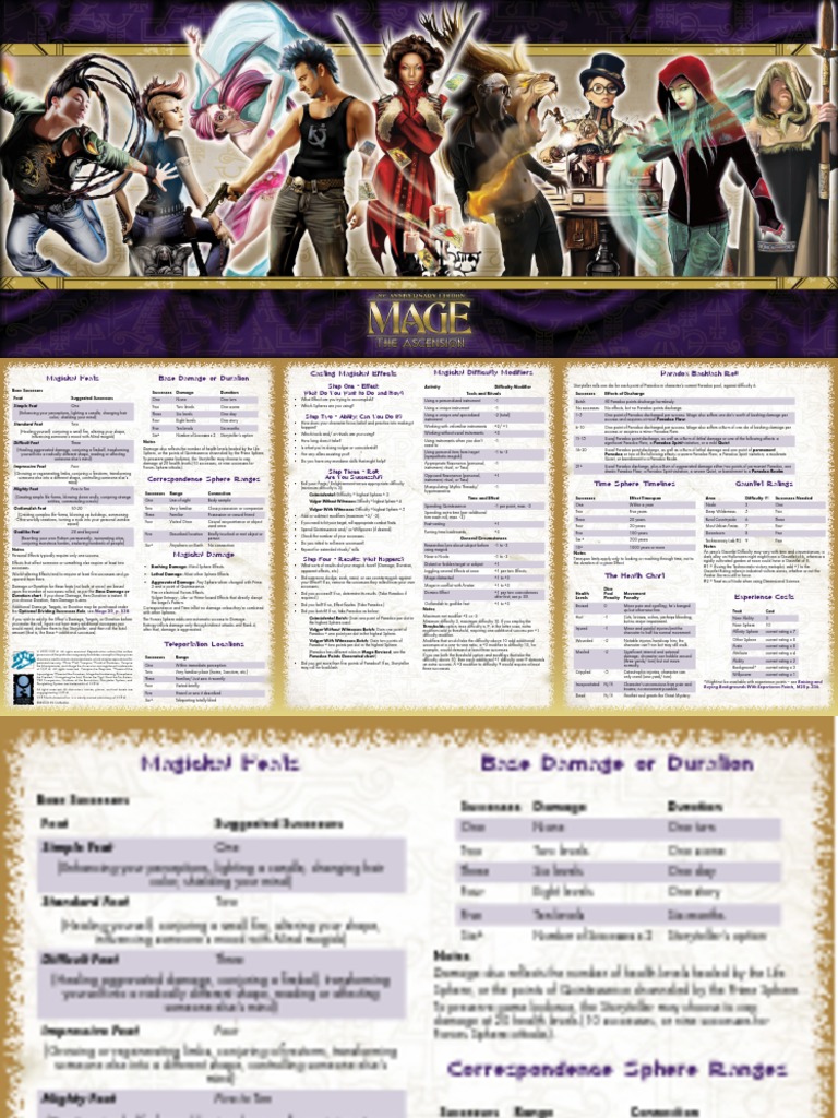 Mage The Ascension 20th Anniversary Edition Storytellers Screen | PDF