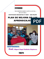 Plan de Mejora de Los Aprendizajes: Prof