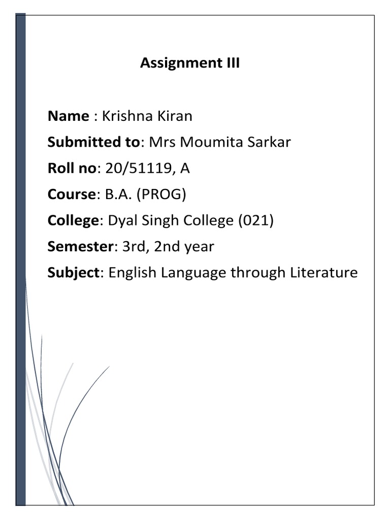Assignment III - Krishna Kiran | PDF | Cooking, Food & Wine | Home & Garden