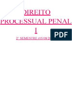 Direito Processual Penal I (2° Semestre - 2021)