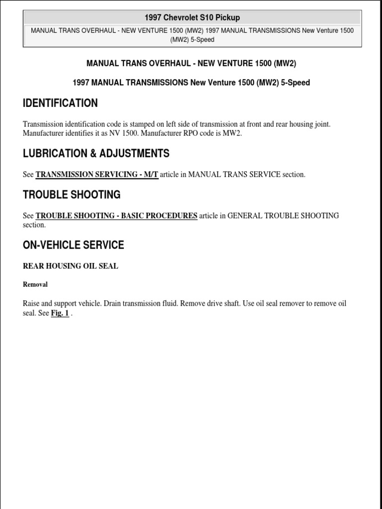1997 CHEVY S10 REPAIR MANUAL PDF visual data 8