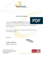 Certificado Laboral - Gastronorm DM