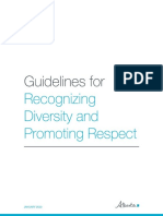 Alberta Education's Guidelines For Recognizing Diversity and Promoting Respect