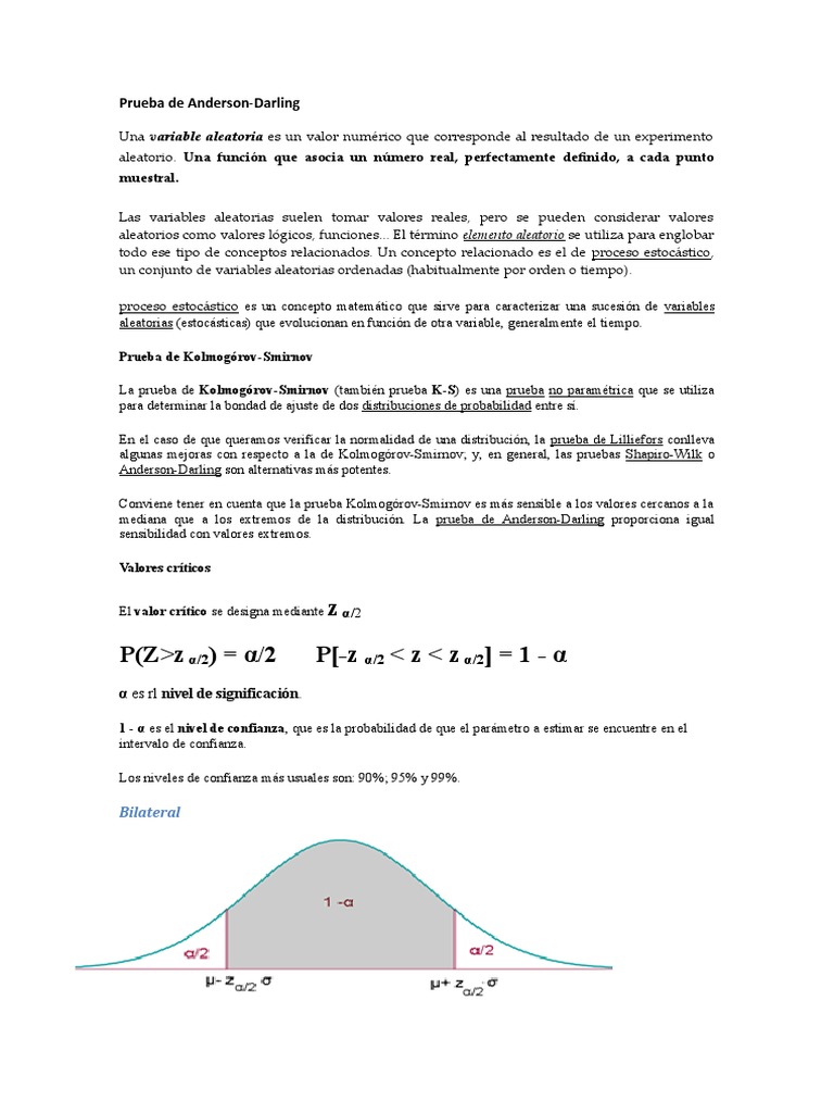 Prueba de Anderson | PDF | Intervalo de confianza | Variable aleatoria