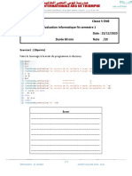 Évaluation Informatique Fin Semestre1 Classe 5EME