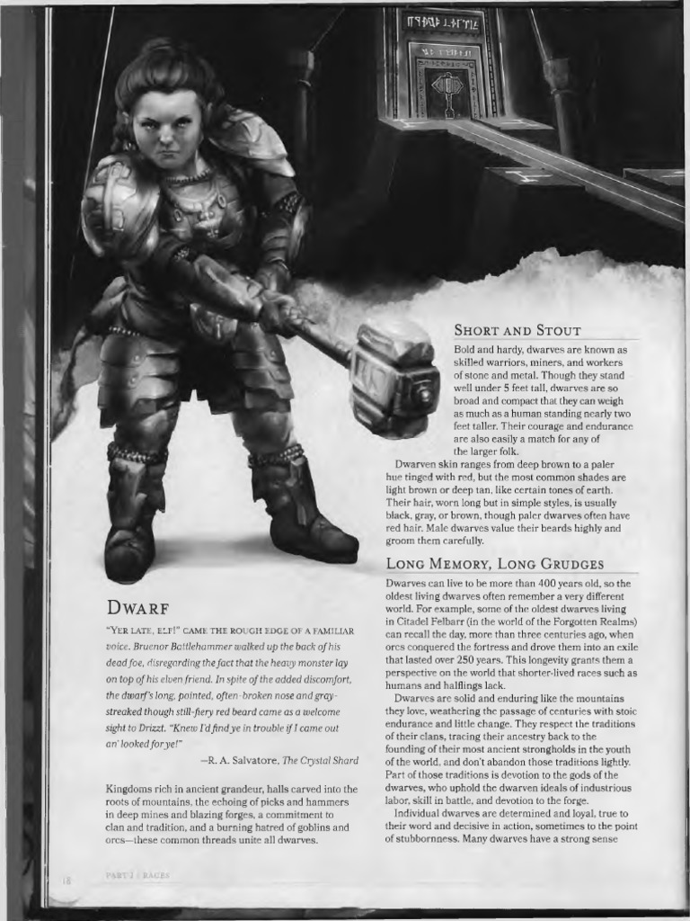 Races From Player Handbook PDF Elf (Dungeons & Dragons) Dwarf