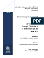 Investigación Campo Eléctrico y El Dieléctrico en Un Capacitor