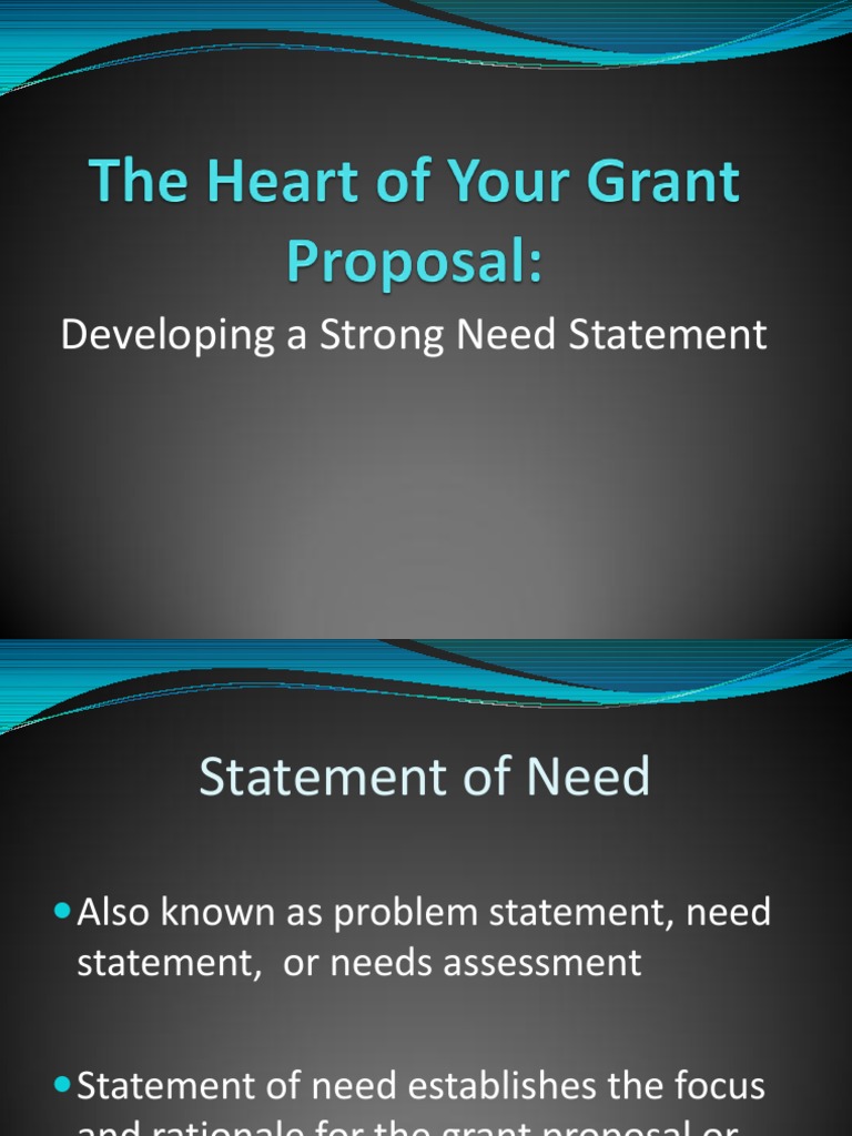 Grant Proposal Developing A Strong Need Statement 1 | PDF